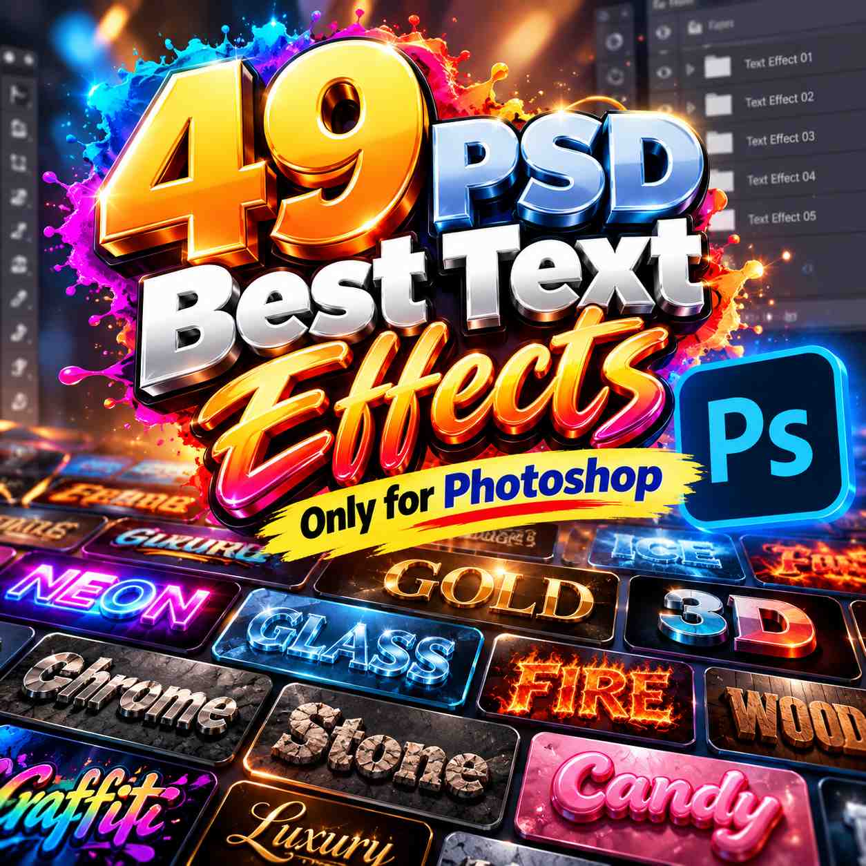 49 PSD Best Text Effects for Photoshop